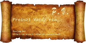 Preiszl Valéria névjegykártya
